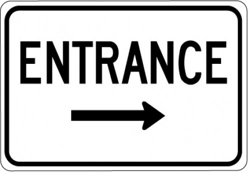 Entrance with Right Arrow Sign